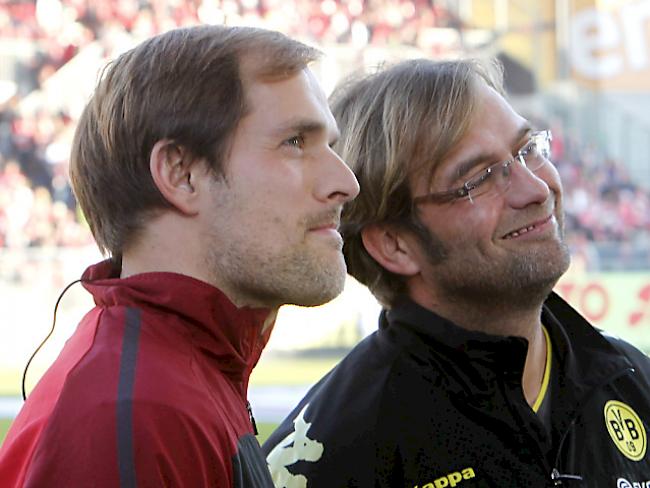 Thomas Tuchel (l.) wird Jürgen Klopp als BVB-Trainer ablösen