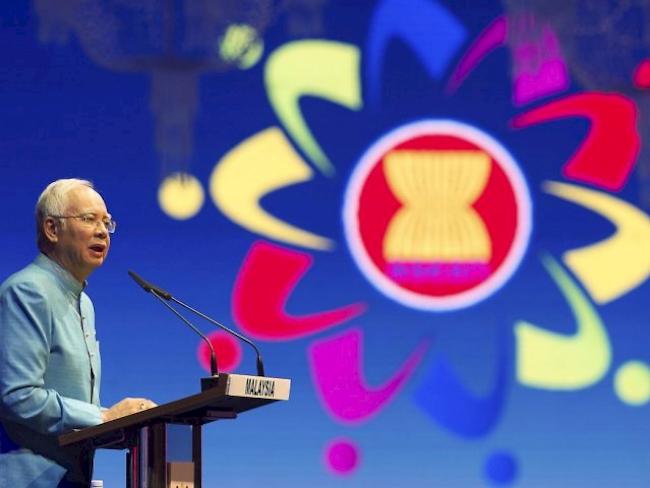 Malasyias Ministerpräsident Najib Razak spricht am ASEAN-Gipfel